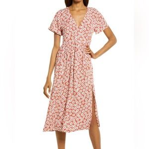 Madewell Clara Midi Dress in Russet Daisy Size Large